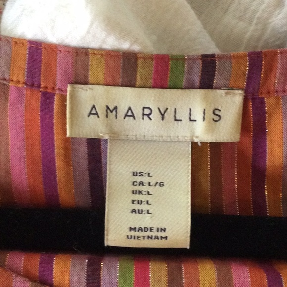 Amaryllis peplum top Multicolored with gold threading detail - Picture 3 of 4